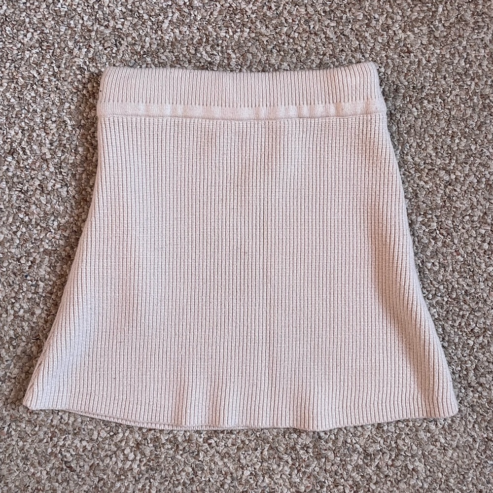 ZARA Cream Knit Skirt // Size S